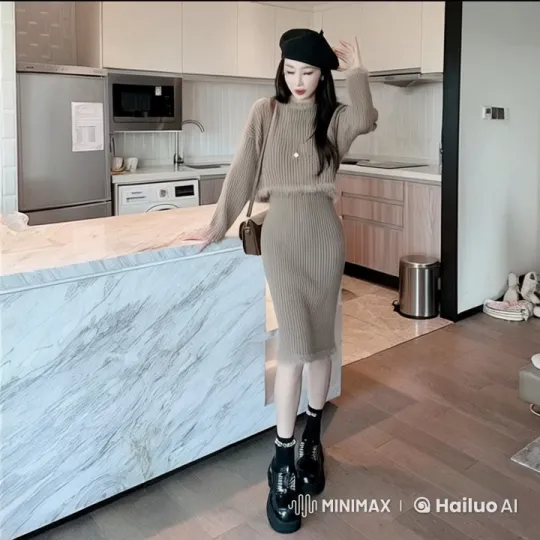 Chic Individual Showcases Fashion in Modern Kitchen – AI Generated Video | Hailuo AI