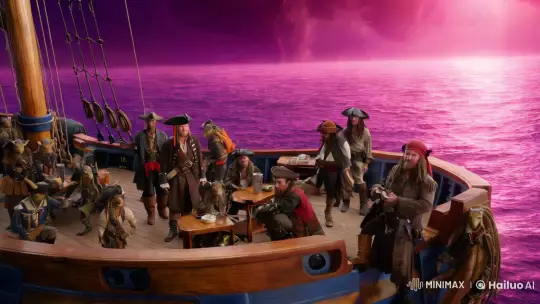 Extraterrestrial Space Pirates on Ethereal Ocean – AI Generated Video | Hailuo AI