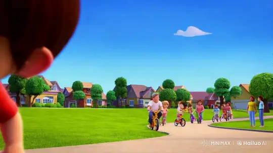 Childhood Innocence and Freedom in Suburban Park – AI Generated Video | Hailuo AI