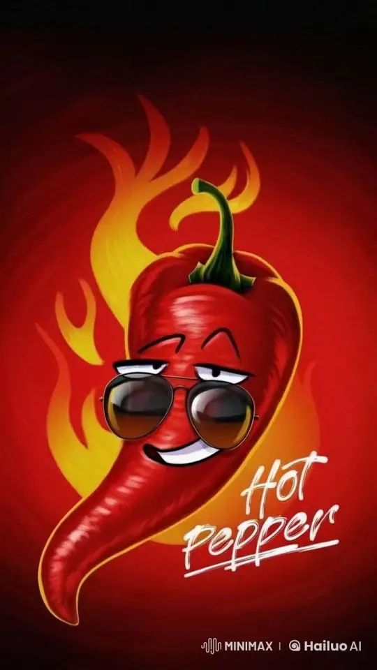 Fiery Chili Pepper Dances with Animated Flames – AI Generated Video | Hailuo AI