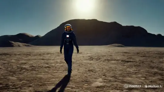 Female Astronaut Breathes on New Planet's Surface – AI Generated Video | Hailuo AI