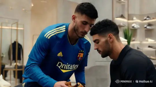 Lionel Messi and Ronaldo: A Cinematic Encounter of Sportsmanship – AI Generated Video | Hailuo AI