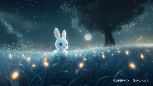 Magical Moonlit Meadow with Enchanted Bunny – AI Generated Video | Hailuo AI