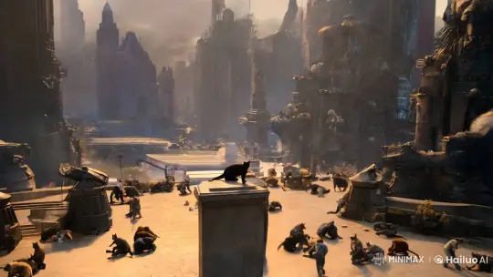Dystopian City: Cats Rule Over Subservient Humans – AI Generated Video | Hailuo AI