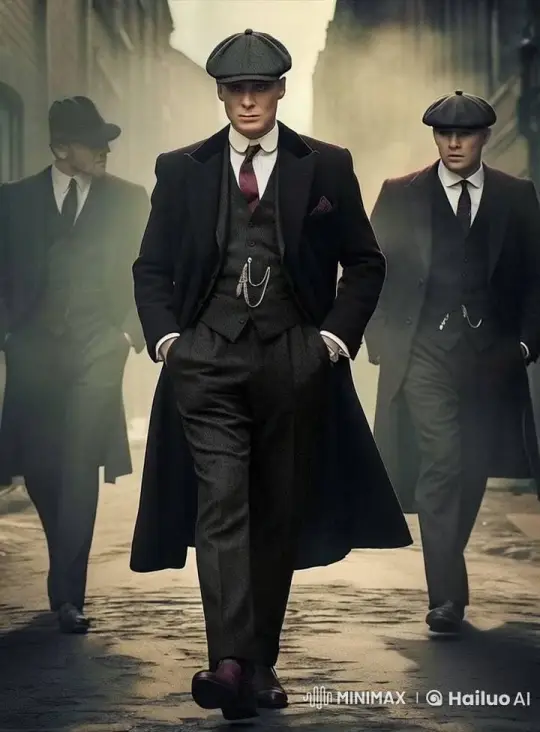 Vintage Suits: Men Walk with Determination in Misty Alley – AI Generated Video | Hailuo AI