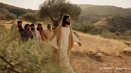 Aesthetic Cinematic Portrayal of Jesus and Disciples in Holy Land Scenery – AI Generated Video | Hailuo AI