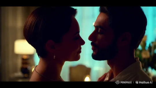 Intimate Couple's Moment Captured in Artful Setting – AI Generated Video | Hailuo AI