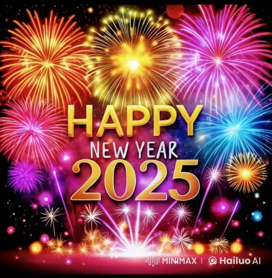 Vibrant New Year 2025 Fireworks Display – AI Generated Video | Hailuo AI