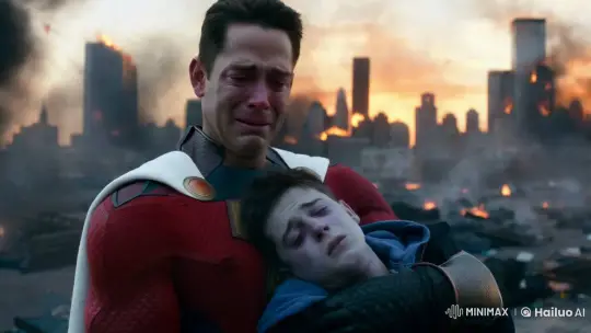 Superhero Mourning Victim Amidst City's Chaos – AI Generated Video | Hailuo AI