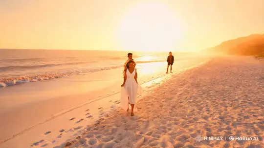 Romantic Beach Sunset Music Video with Passionate Intimacy – AI Generated Video | Hailuo AI