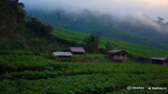 Munnar's Misty Dawn: Capturing Tranquil Serenity – AI Generated Video | Hailuo AI