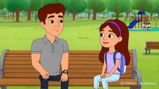 Young Cartoon Characters Discuss Study and Exercise in Park – AI Generated Video | Hailuo AI