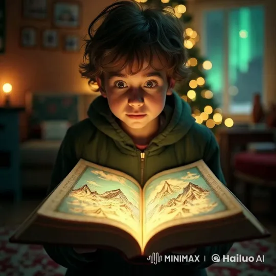Boy with Magical Book Finds Santa's Location – AI Generated Video | Hailuo AI