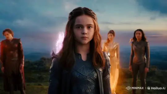 Arya and Elemental Companions in Ethereal Landscape – AI Generated Video | Hailuo AI