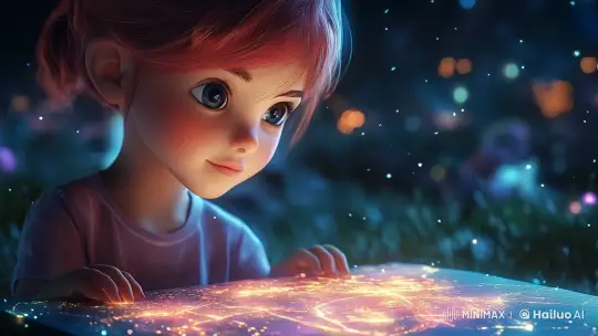 Child Explores Enchanted Star Map – AI Generated Video | Hailuo AI