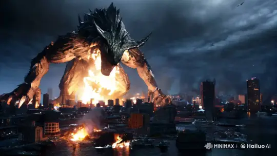 Colossal Creature Attacks Shattered City – AI Generated Video | Hailuo AI