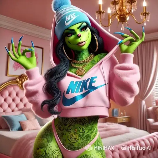 Vibrant Green Character Dances Gracefully in Pink Room – AI Generated Video | Hailuo AI