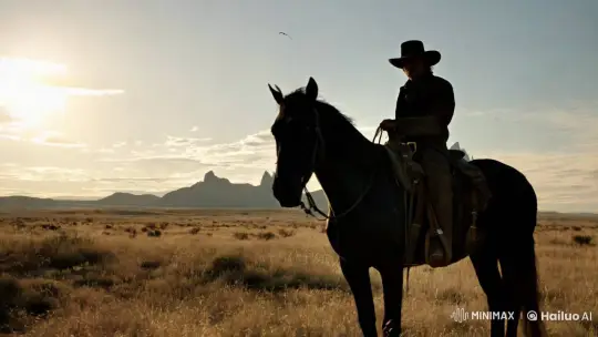 Arthur Morgan and His Horse on the American Frontier at Sunset – AI Generated Video | Hailuo AI