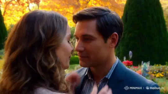 Intimate Autumn Kiss Captured in Serene Garden – AI Generated Video | Hailuo AI