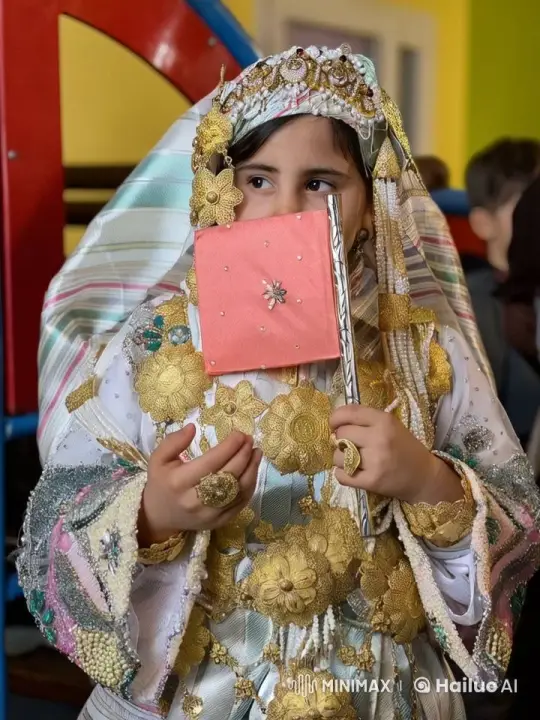 Libyan Girl in Vibrant Traditional Attire – AI Generated Video | Hailuo AI