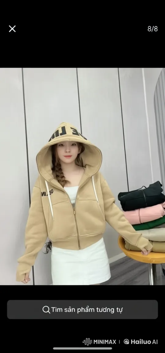 Casual Girl in Hoodie, Softly Swaying in a Relaxed Room – AI Generated Video | Hailuo AI