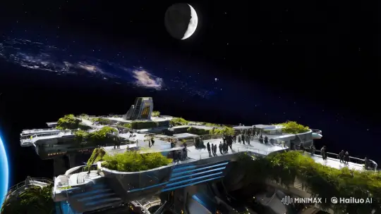 Futuristic Space City Showcases Harmonious Architecture – AI Generated Video | Hailuo AI