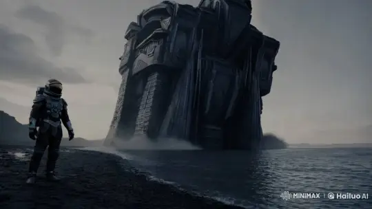 Ancient Astronaut Confronts Alien Structure – AI Generated Video | Hailuo AI