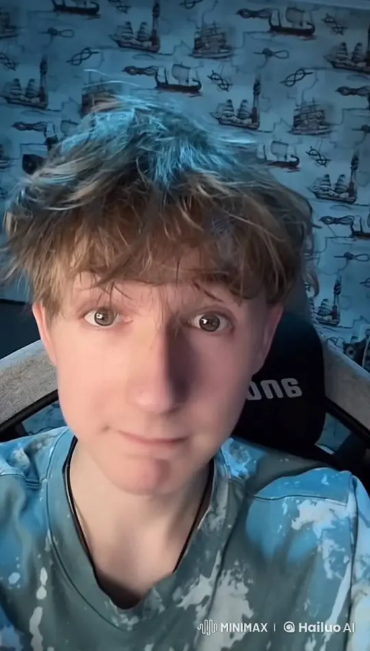 Live2D Animation: Young Person Kisses Man Amidst Nautical Wallpaper – AI Generated Video | Hailuo AI