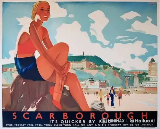Woman Waves at Camera on Scarborough Beach in Cheerful Live2D Video – AI Generated Video | Hailuo AI
