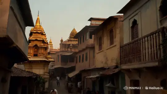 Divided City: Hindu-Muslim Tensions in Richly Detailed Streetscape – AI Generated Video | Hailuo AI