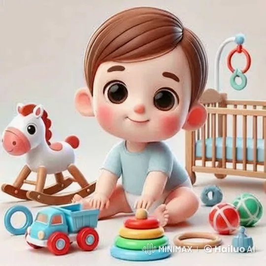 Baby's Joyful Play in Colorful Nursery – AI Generated Video | Hailuo AI