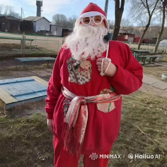 Festive Santa in Park with Live2D Animation – AI Generated Video | Hailuo AI