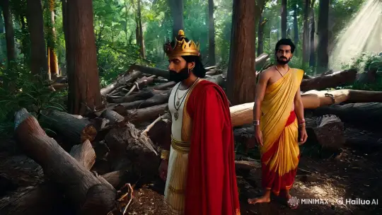 King Vikram and Aditya in Haunted Forest Scene – AI Generated Video | Hailuo AI