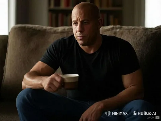 Contemplative Man Sips Coffee in Cozy Home – AI Generated Video | Hailuo AI