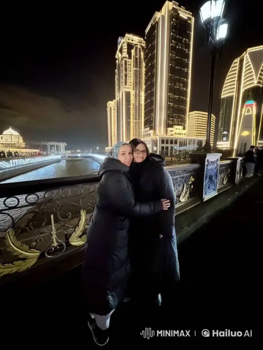 Two Embrace on a Glowing Night Bridge – AI Generated Video | Hailuo AI