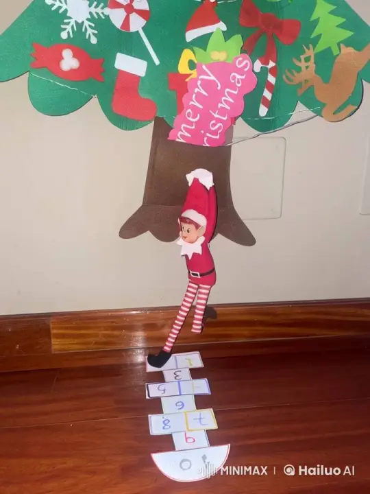 Cheerful Elf Dancing Festively Under Christmas Tree – AI Generated Video | Hailuo AI