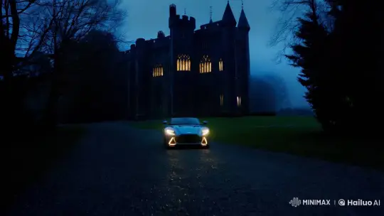 Mystery and Sophistication: Aston Martin at Gothic Castle – AI Generated Video | Hailuo AI