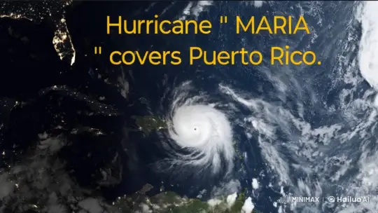 Hurricane Maria Swirls Over Puerto Rico – AI Generated Video | Hailuo AI
