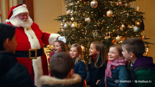 Santa and the Enchanted Christmas Tree Scene – AI Generated Video | Hailuo AI