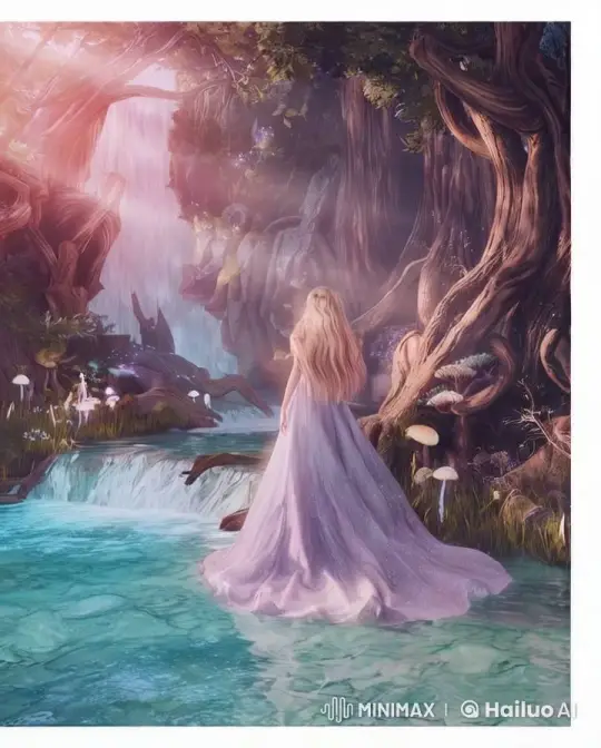 Mystical Forest: Enchanted Woman Amidst Luminescent Nature – AI Generated Video | Hailuo AI