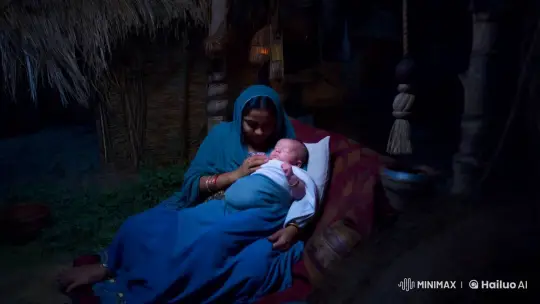 Birth of Abdul Hamid in Serene Village Night – AI Generated Video | Hailuo AI