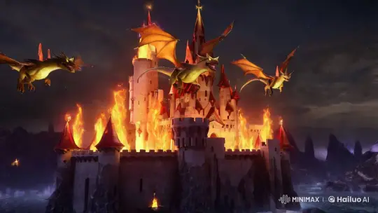 Picasso-Inspired Dragon Realm with Gothic Castle – AI Generated Video | Hailuo AI