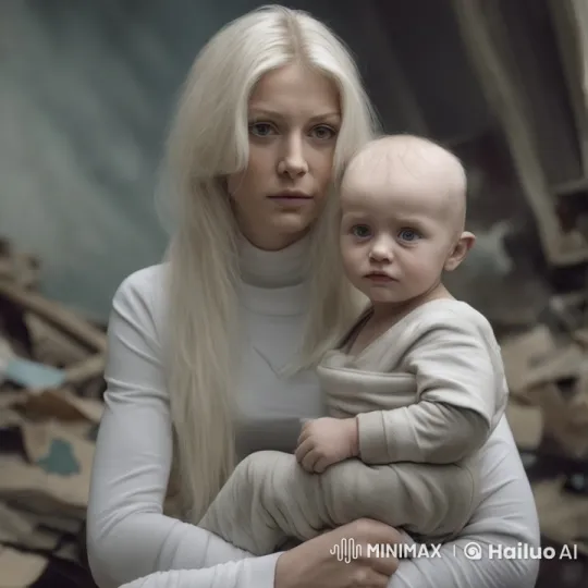 Woman with Baby in Abandoned Setting – AI Generated Video | Hailuo AI