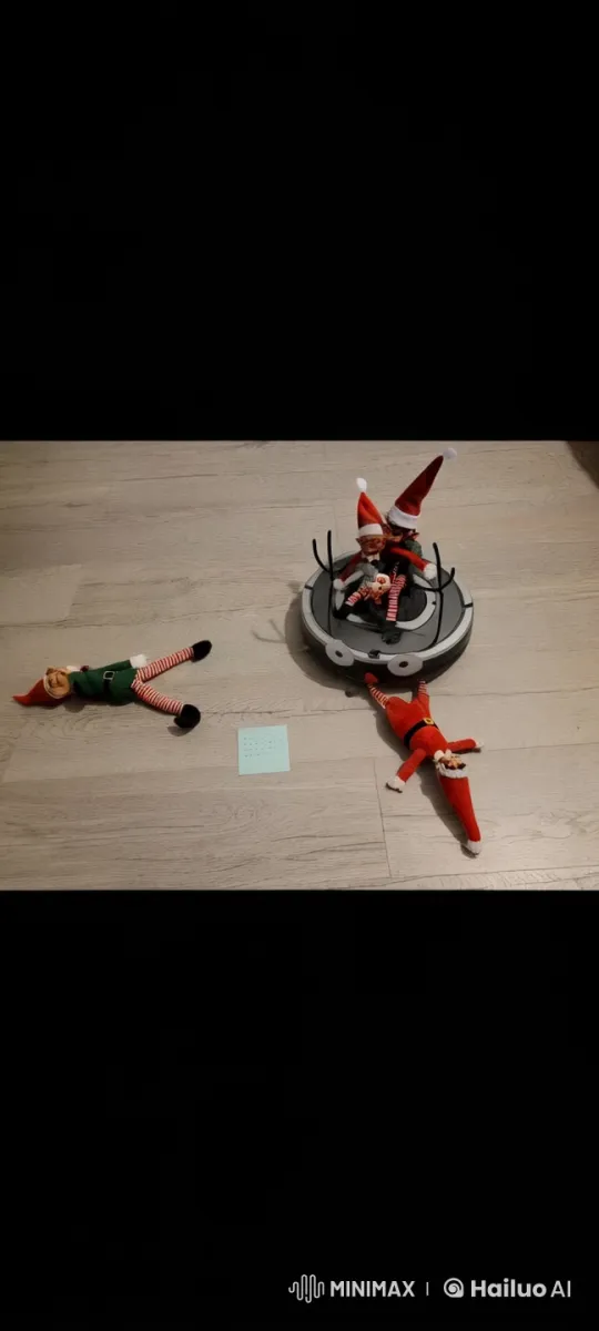 Elves Playfully Interact with Robot Vacuum Cleaner – AI Generated Video | Hailuo AI