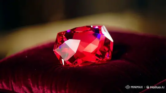 Red Jewel's Radiance in Moody Setting – AI Generated Video | Hailuo AI