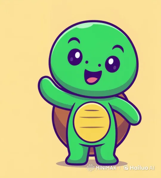 Live2D Cartoon Turtle Greetings Video – AI Generated Video | Hailuo AI