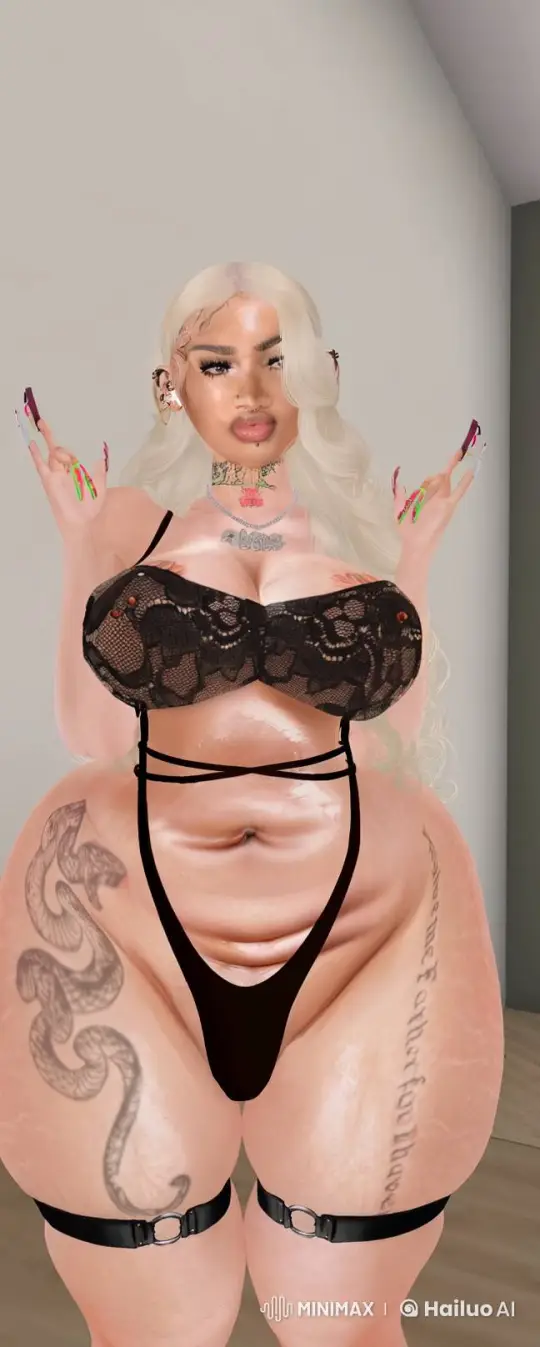 Close-up of Tattooed Person in Lingerie with Intricate Nails – AI Generated Video | Hailuo AI