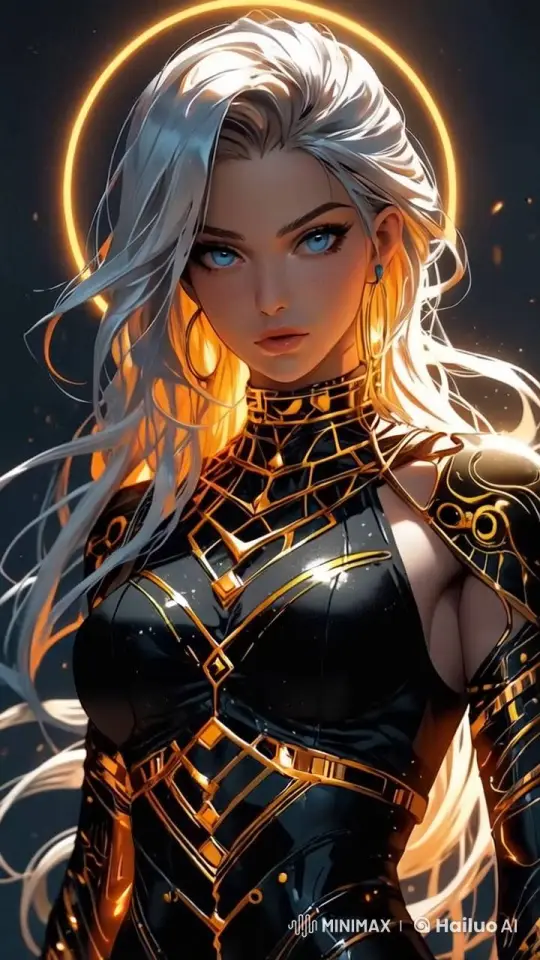 Ethereal Warrior in Cosmic Armor Stands Poised – AI Generated Video | Hailuo AI