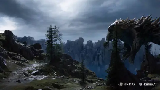 Monatre's Majestic Descent: Aesthetic Chaos on Mountain Terrain – AI Generated Video | Hailuo AI
