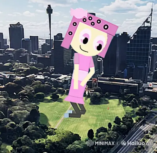 Giant PopCakez Soars Over Animated Cityscape – AI Generated Video | Hailuo AI